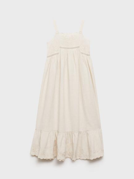 Mango Kids' Waffle Dress, Beige, Beige