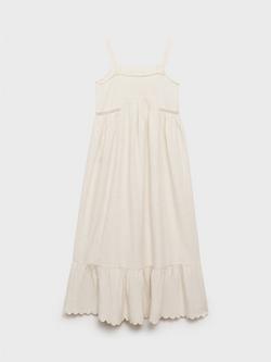 Mango Kids' Waffle Dress, Beige - view 2, Beige