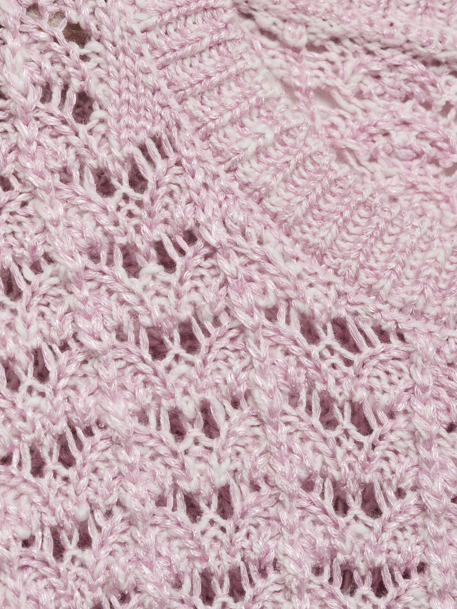 Product image 4 of 4, which shows Mango Kids' Aria Open Knit Jumper, Pastel Purple, 5-6 years
