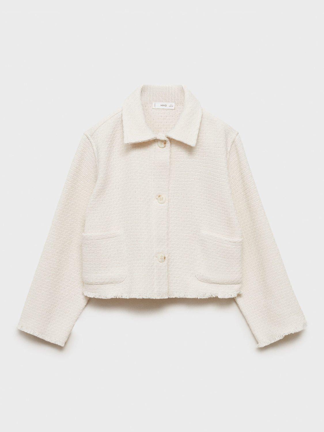 Product image 2 of 5, which shows Mango Kids' Nica Cotton Boxy Jacket, Natural White, 10 years