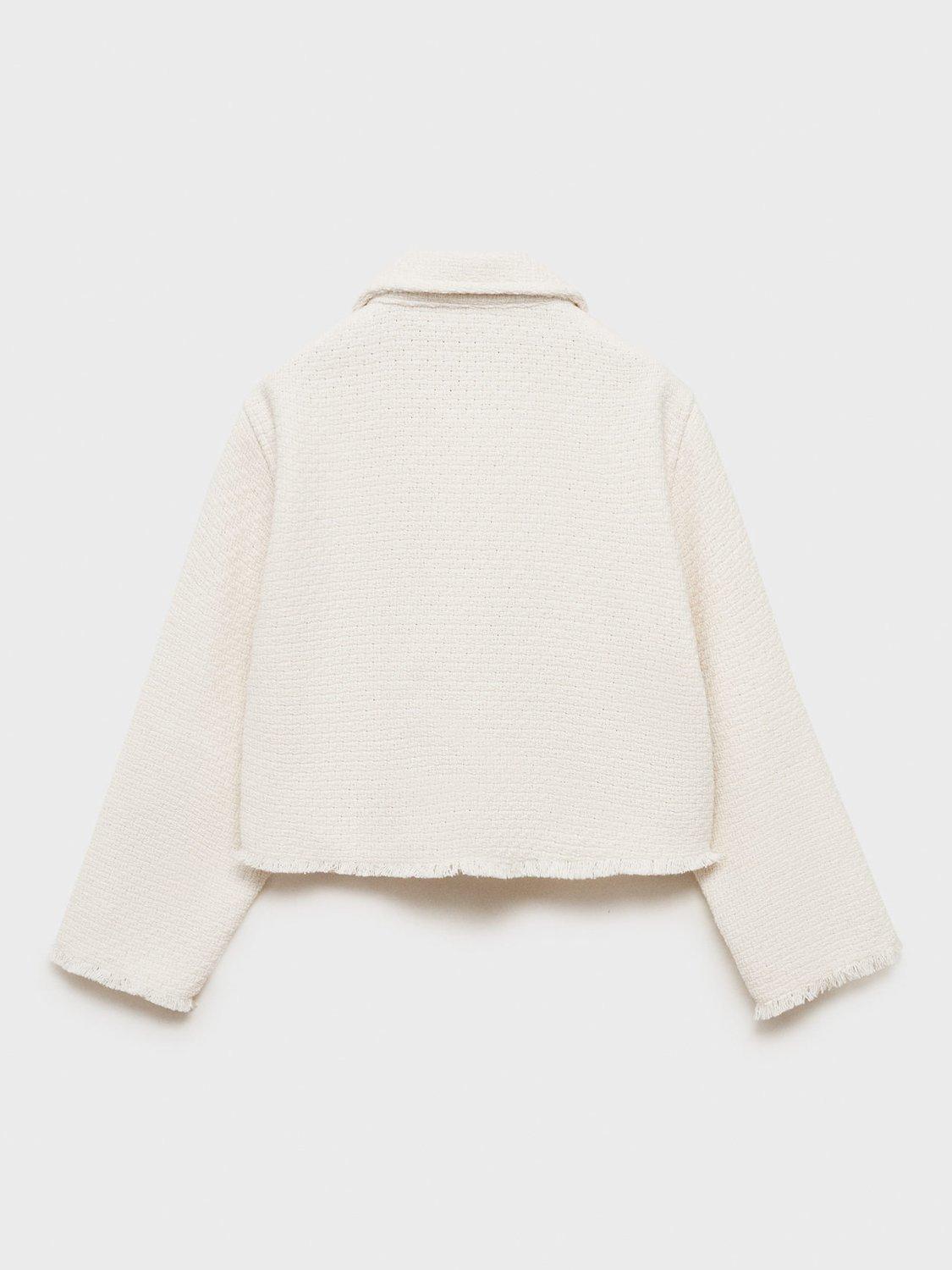 Product image 3 of 5, which shows Mango Kids' Nica Cotton Boxy Jacket, Natural White, 10 years