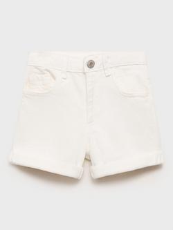 Mango Kids' Chip Denim Shorts, White