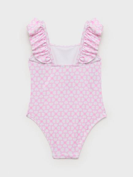Mango Kids' Bella Floral Swimsuit, Pink - view 2, Pink