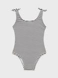 Mango Kids' Striped Swimsuit, Black
