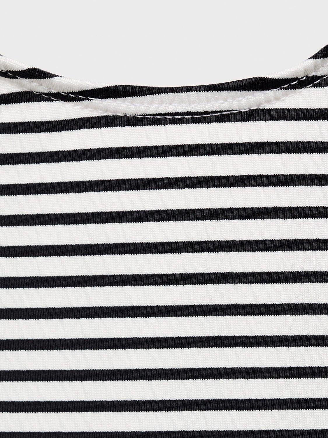 Product image 5 of 5, which shows Mango Kids' Striped Swimsuit, Black, 12-18 months