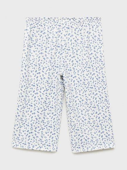 Mango Kids' Cuqui Floral Wide Leg Trousers, Natural White - view 2, Natural White