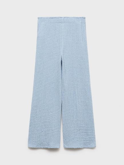 Mango Kids' Vale Ruched Trousers, Pastel Blue - view 2, Pastel Blue