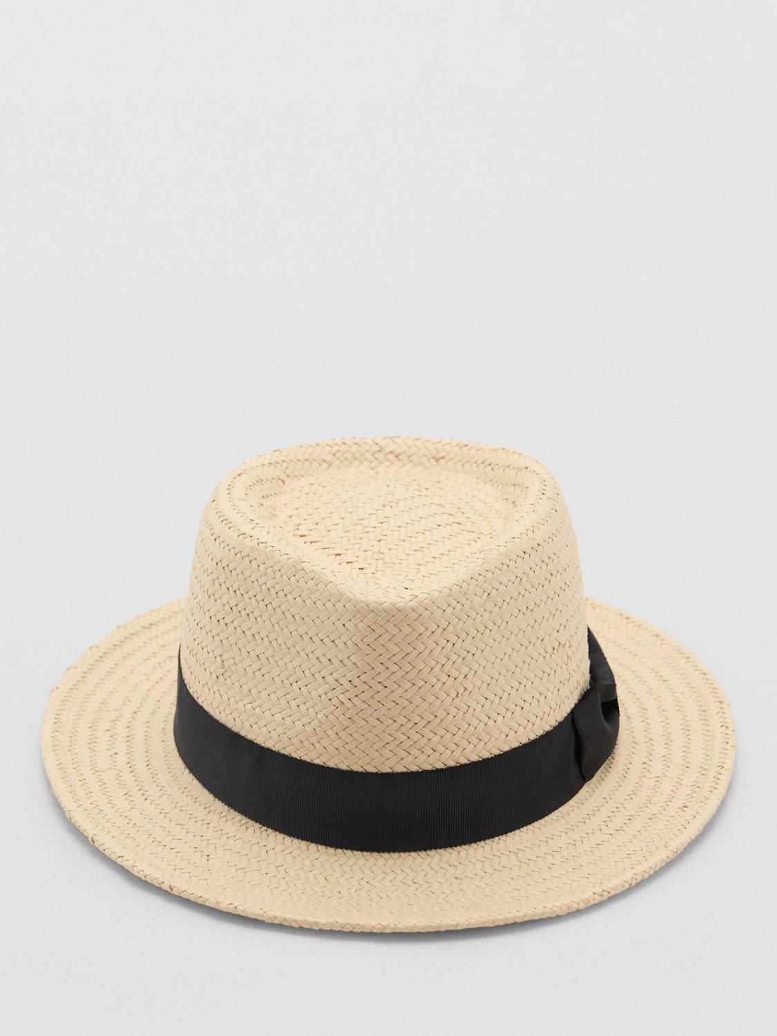 Product image 1 of 3, which shows Mango City Straw Hat, Light Beige, One Size