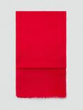 Mango Linen Blend Foulard Frayed Scarf, Red