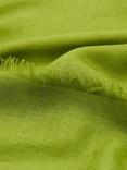 Mango Linen Blend Foulard Frayed Scarf, Green