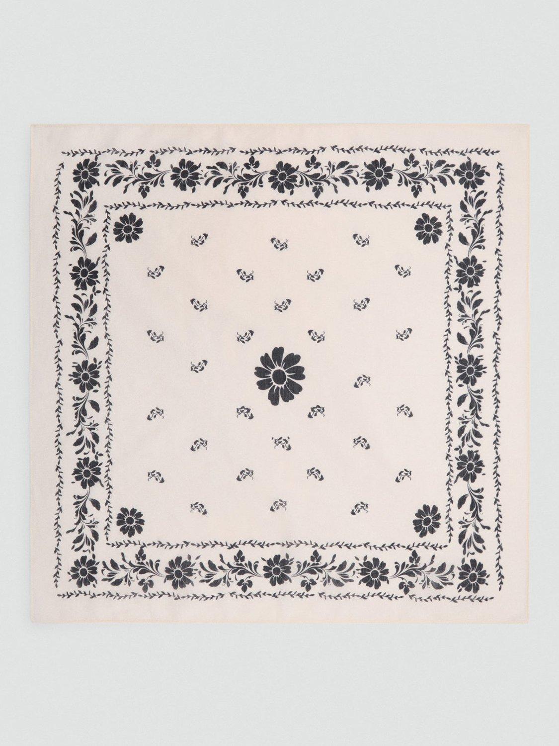 Mango Rita Flowers Cotton Square Scarf