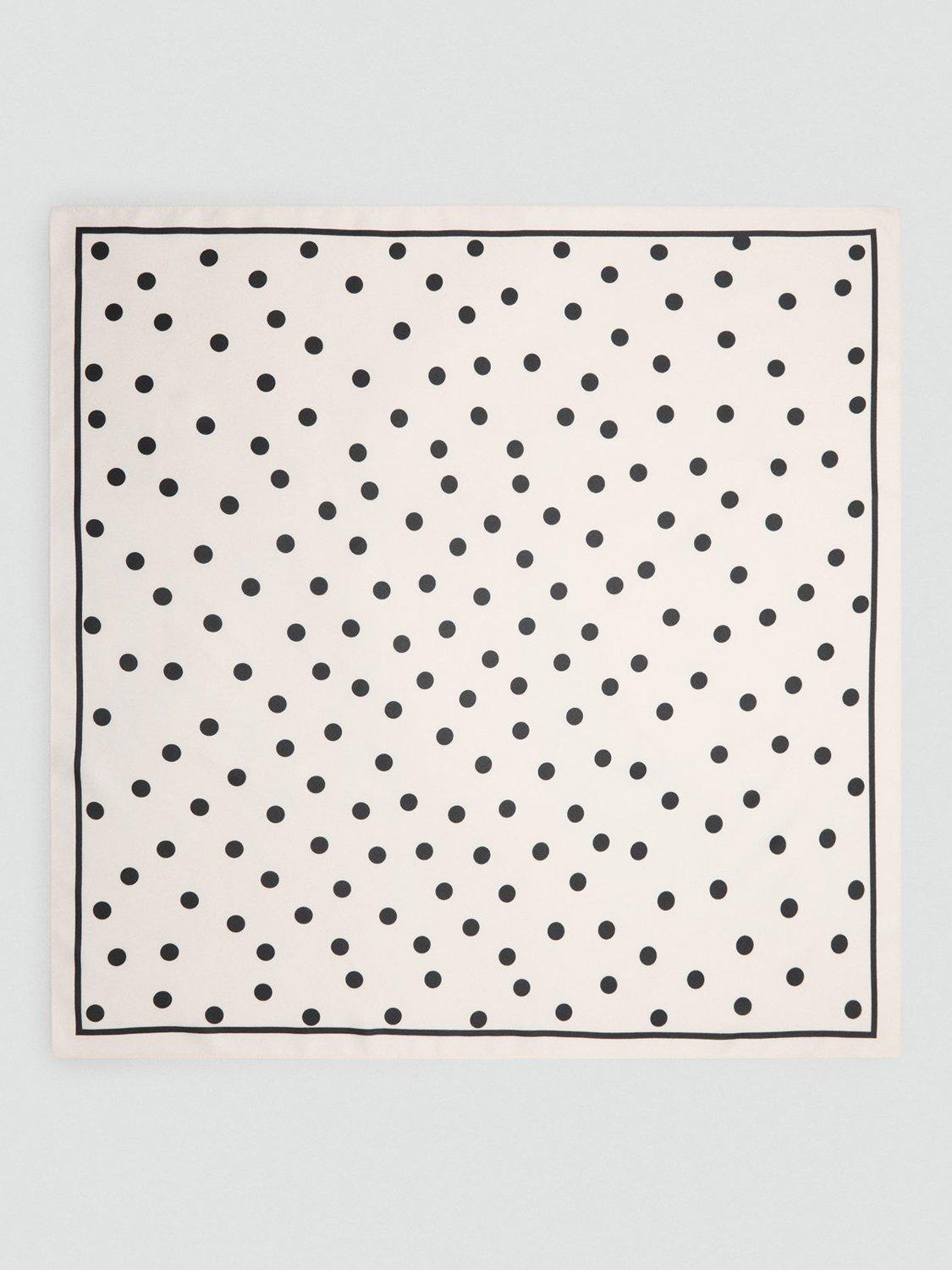 Product image 1 of 3, which shows Mango Topitos Satin Square Scarf, Light Beige, One Size