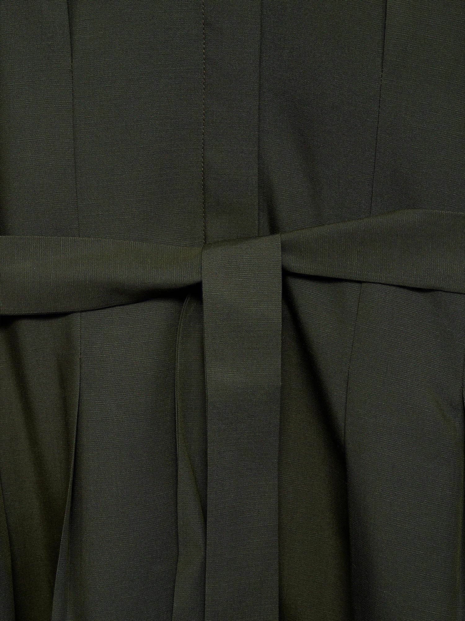 Product image 5 of 8, which shows Mango Casino Linen Blend Belted Sleeveless Shirt Midi Dress, Khaki, 4