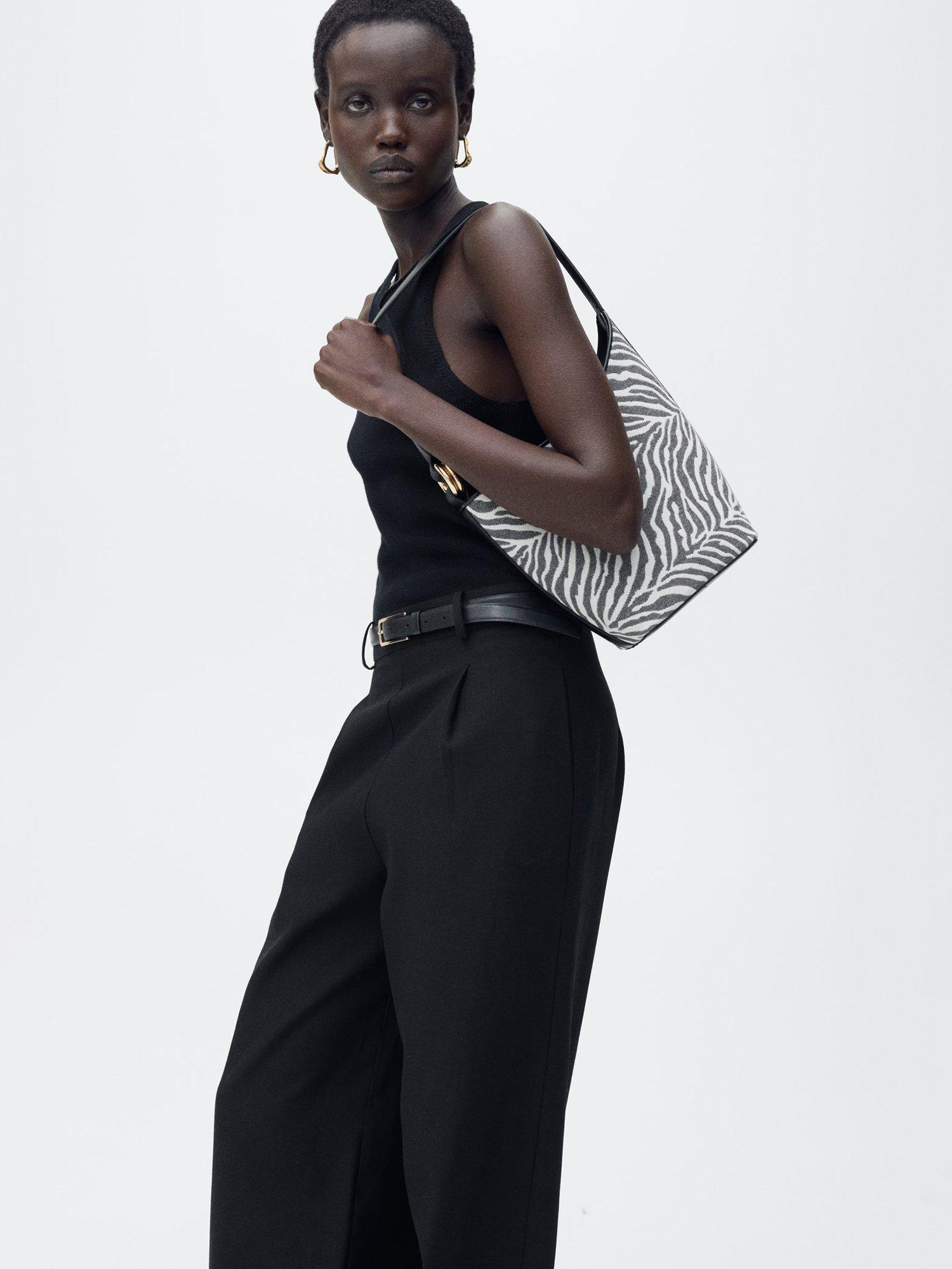 Product image 1 of 8, which shows Mango Singapur Sleeveless Wide Leg Jumpsuit, Black, M