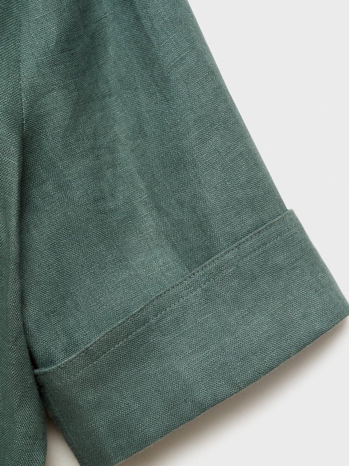 Product image 5 of 7, which shows Mango Tomy Linen Jumpsuit, Medium Green, L