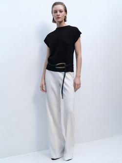 Mango Camin Sleeveless Knitted Jumper - view 2, Dark Brown