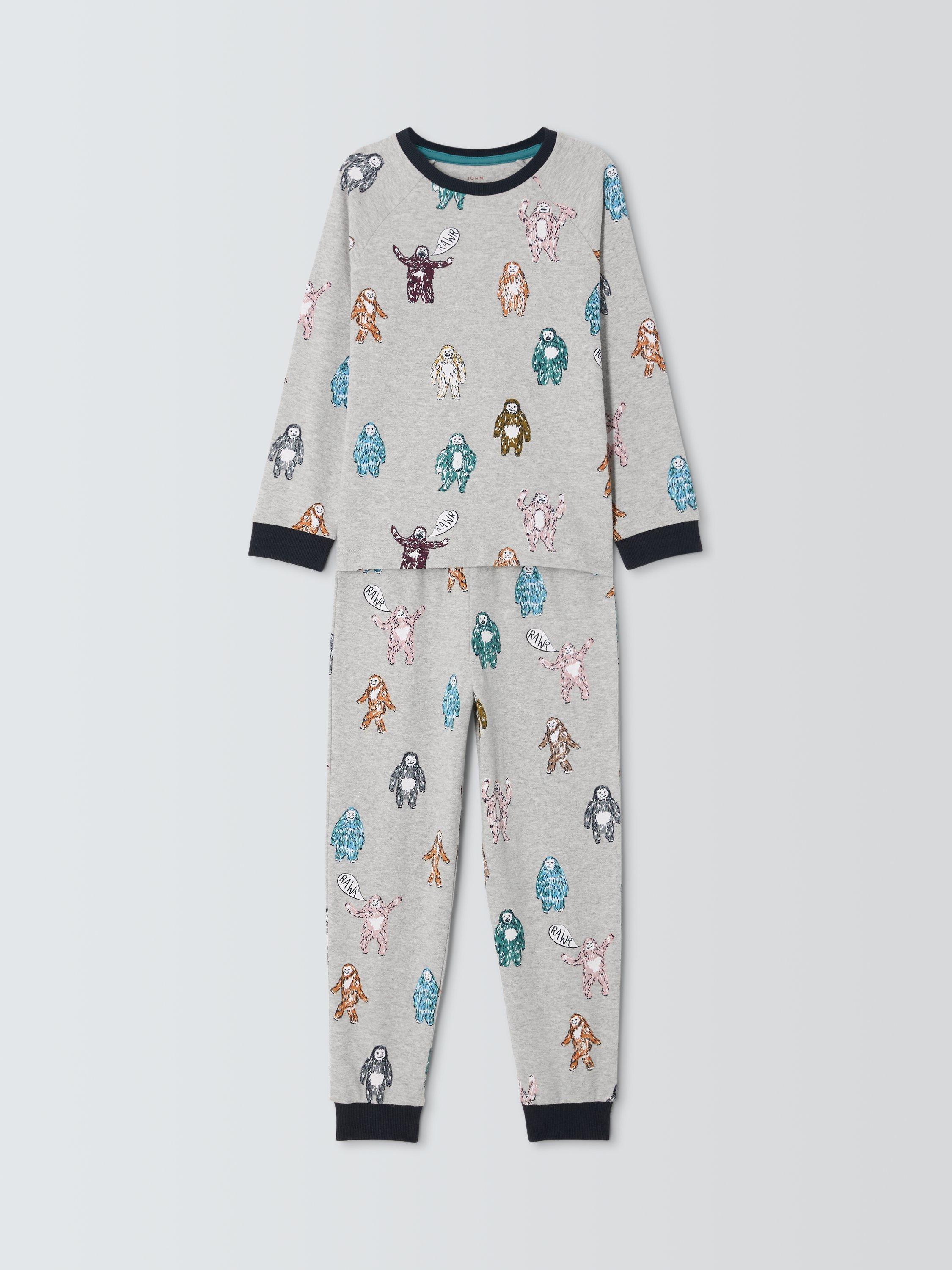 Product image 3 of 8, which shows John Lewis Kids' Big Foot Pyjamas, Grey Marl, 3 years