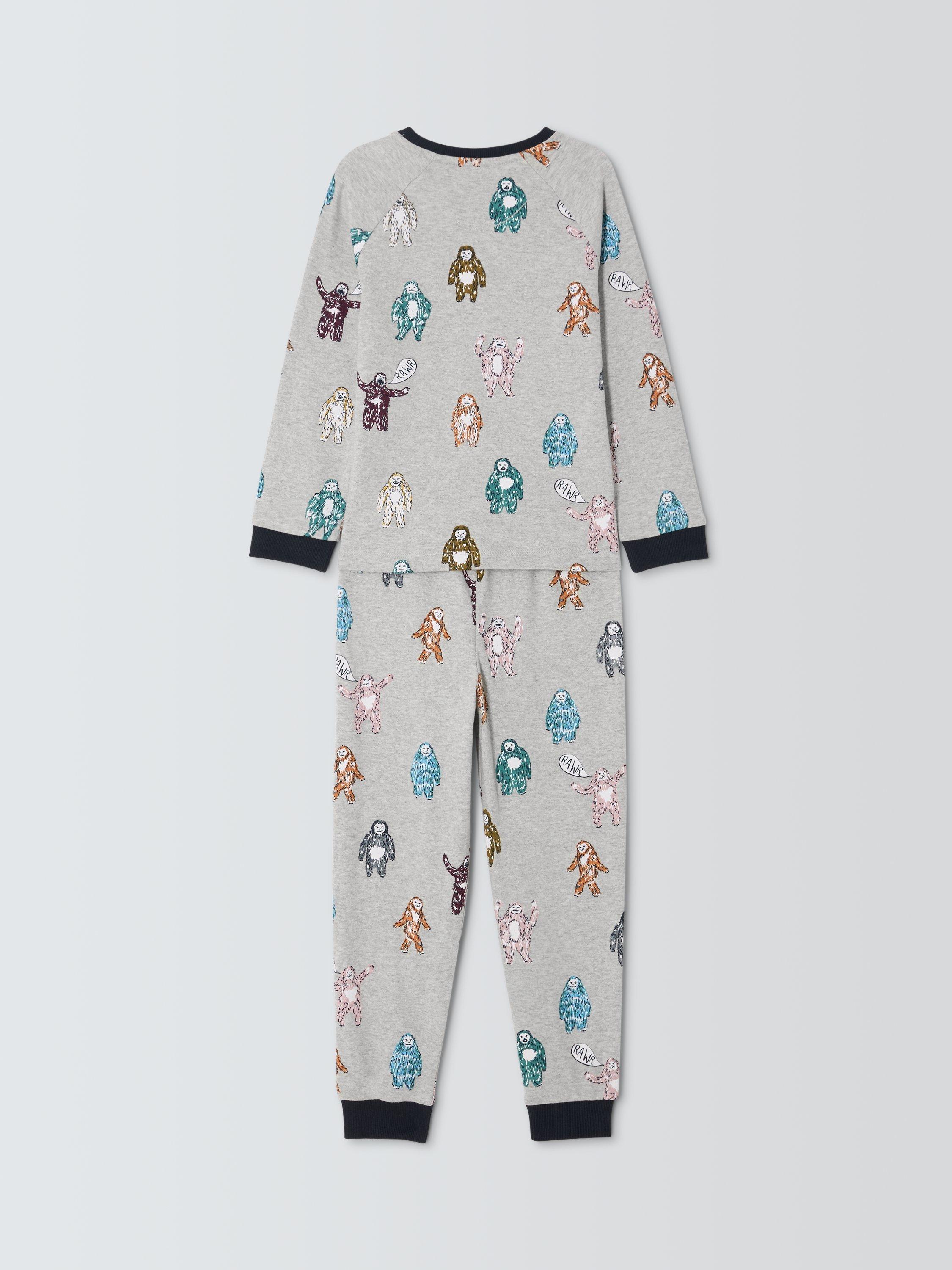 Product image 4 of 8, which shows John Lewis Kids' Big Foot Pyjamas, Grey Marl, 3 years