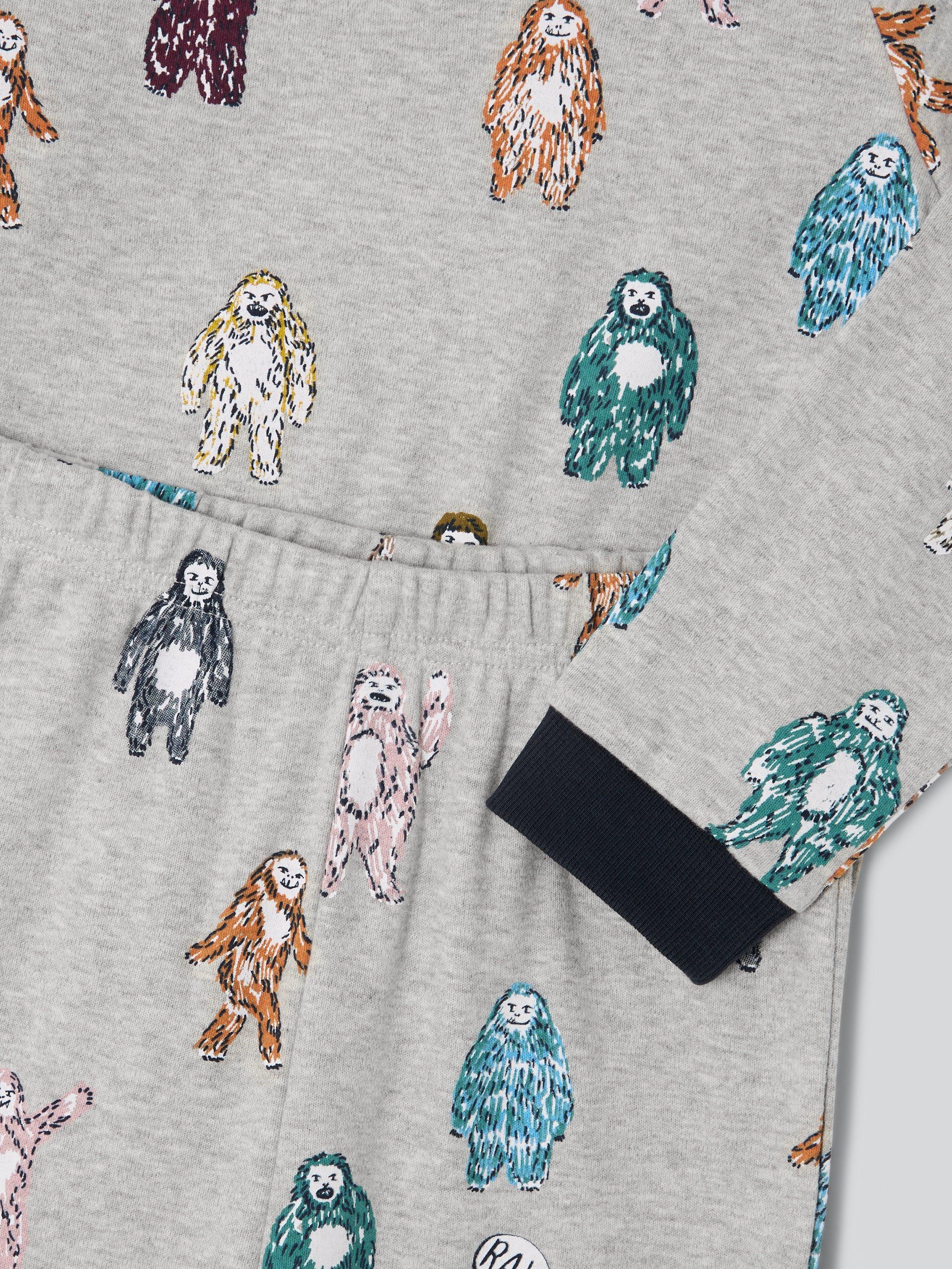 Product image 5 of 8, which shows John Lewis Kids' Big Foot Pyjamas, Grey Marl, 3 years