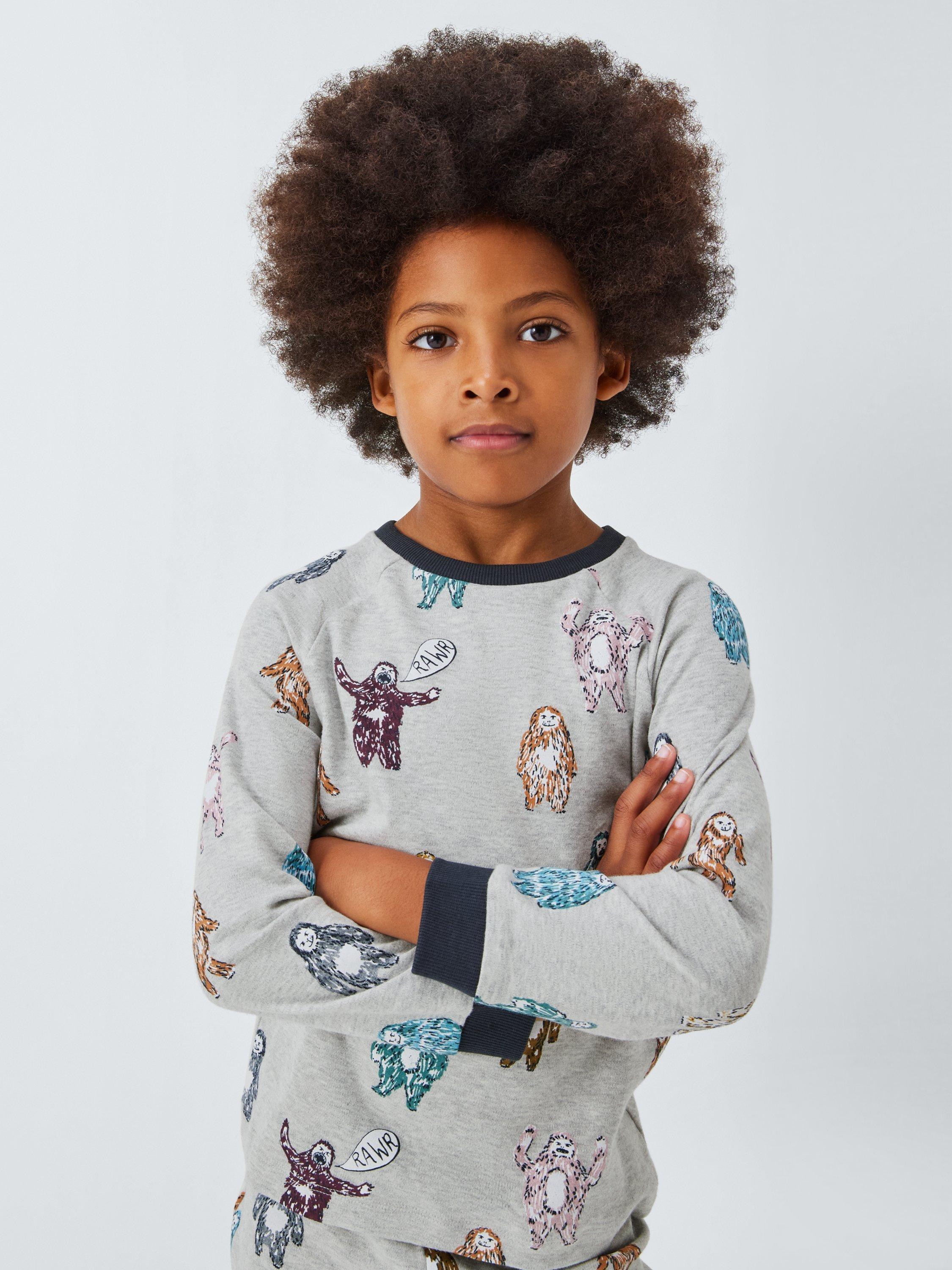 Product image 6 of 8, which shows John Lewis Kids' Big Foot Pyjamas, Grey Marl, 3 years