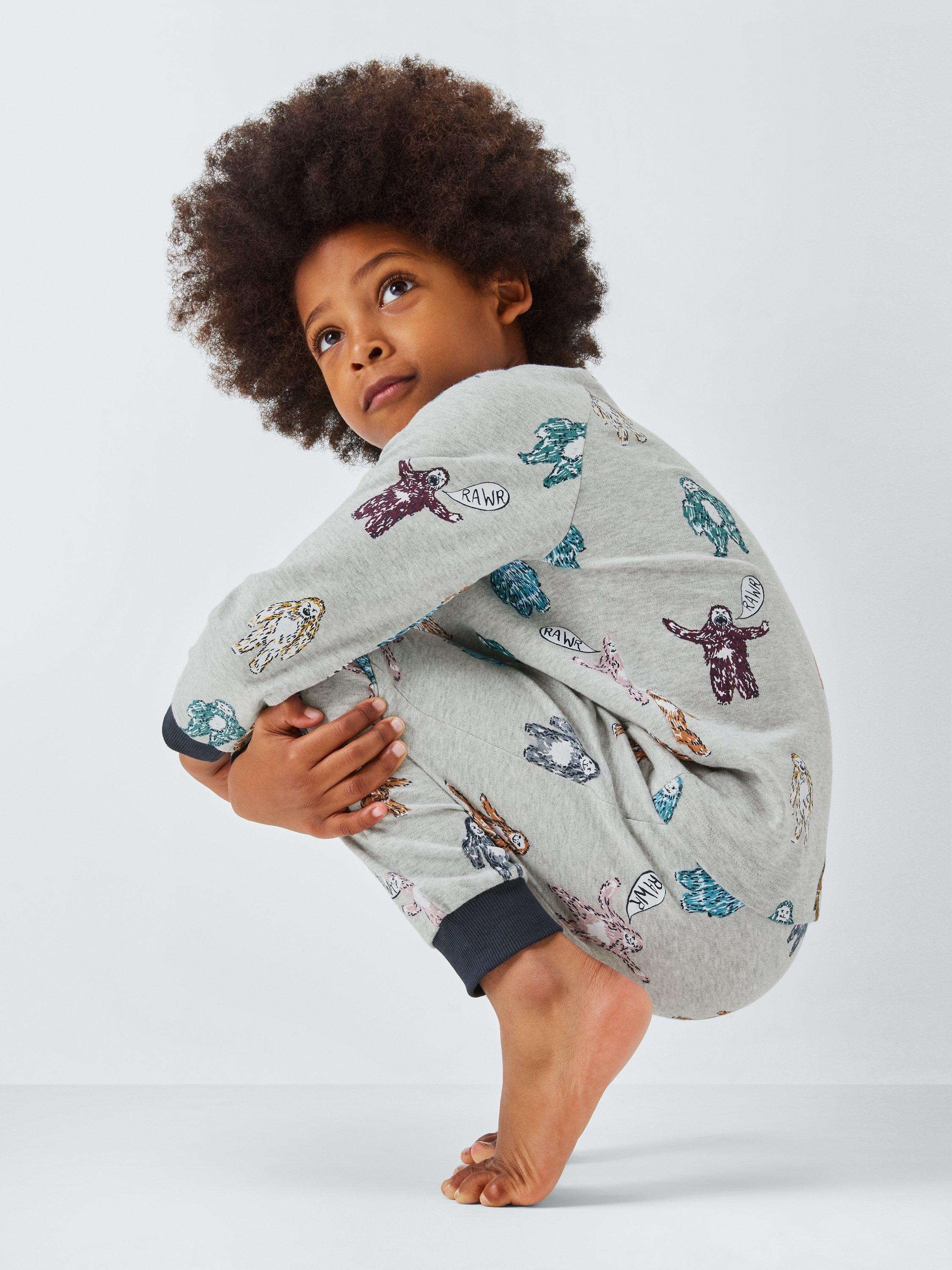 Product image 7 of 8, which shows John Lewis Kids' Big Foot Pyjamas, Grey Marl, 3 years