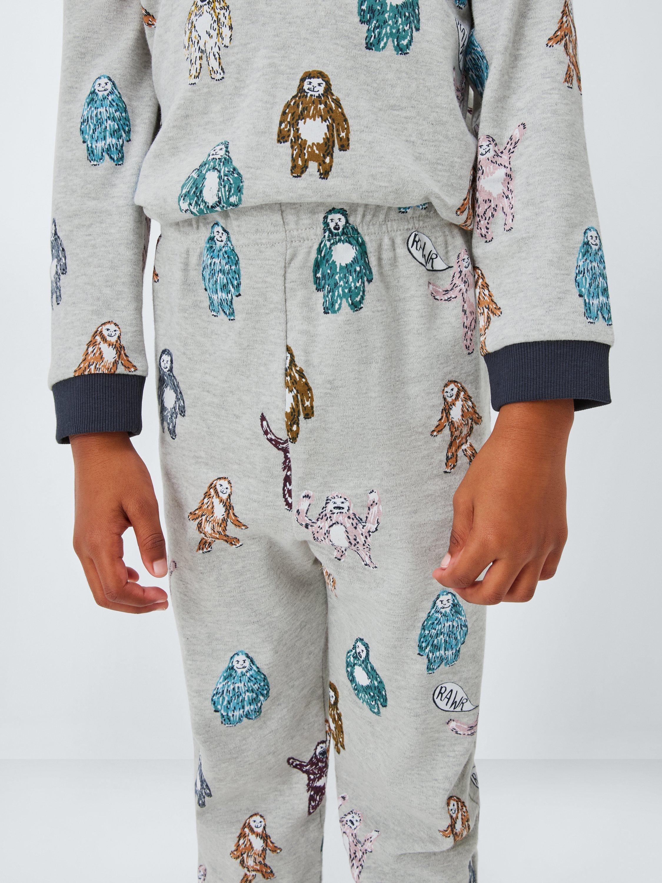 Product image 8 of 8, which shows John Lewis Kids' Big Foot Pyjamas, Grey Marl, 3 years