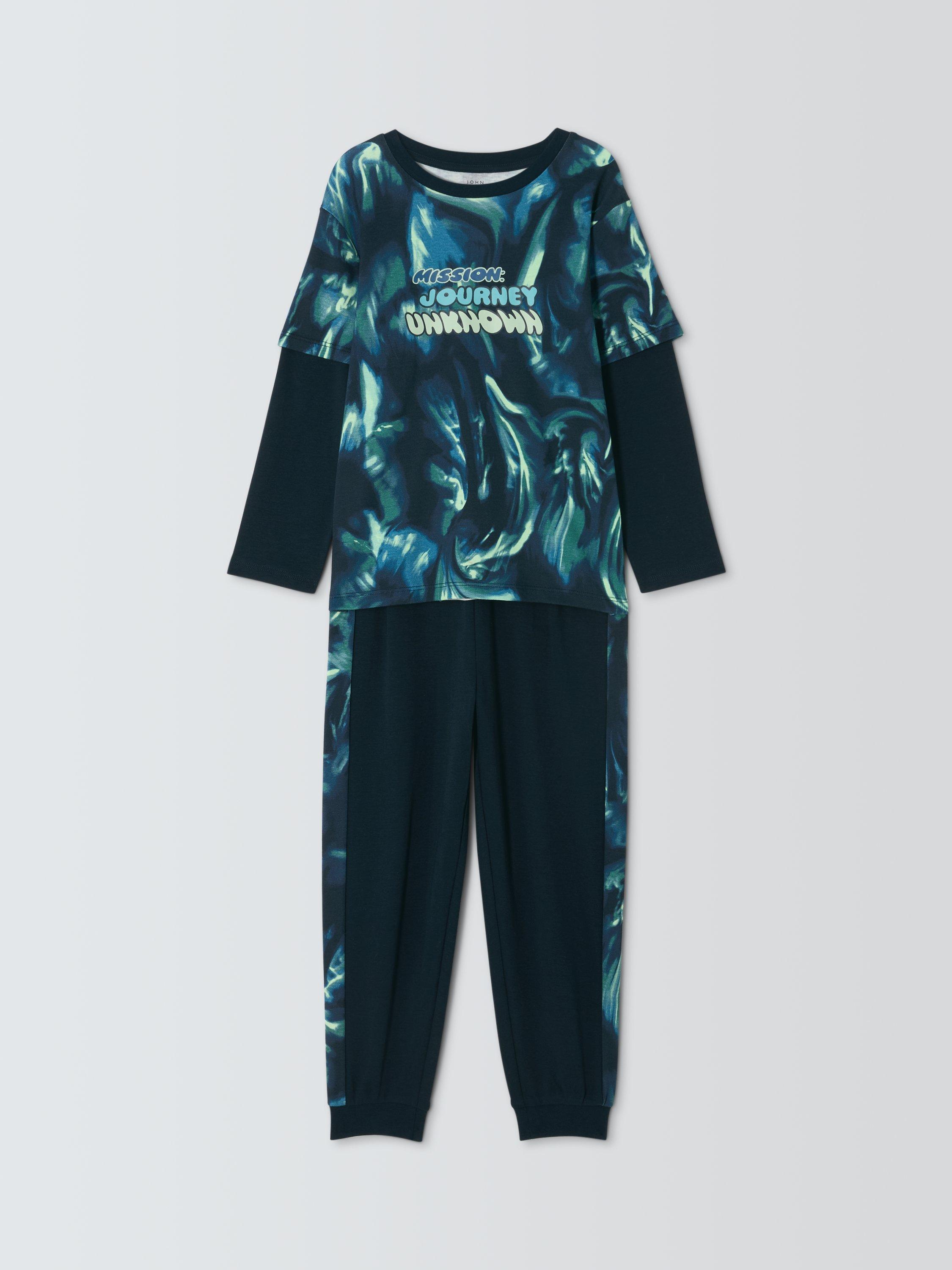 Product image 3 of 7, which shows John Lewis Kids' Northern Lights Pyjamas, Navy, 3 years