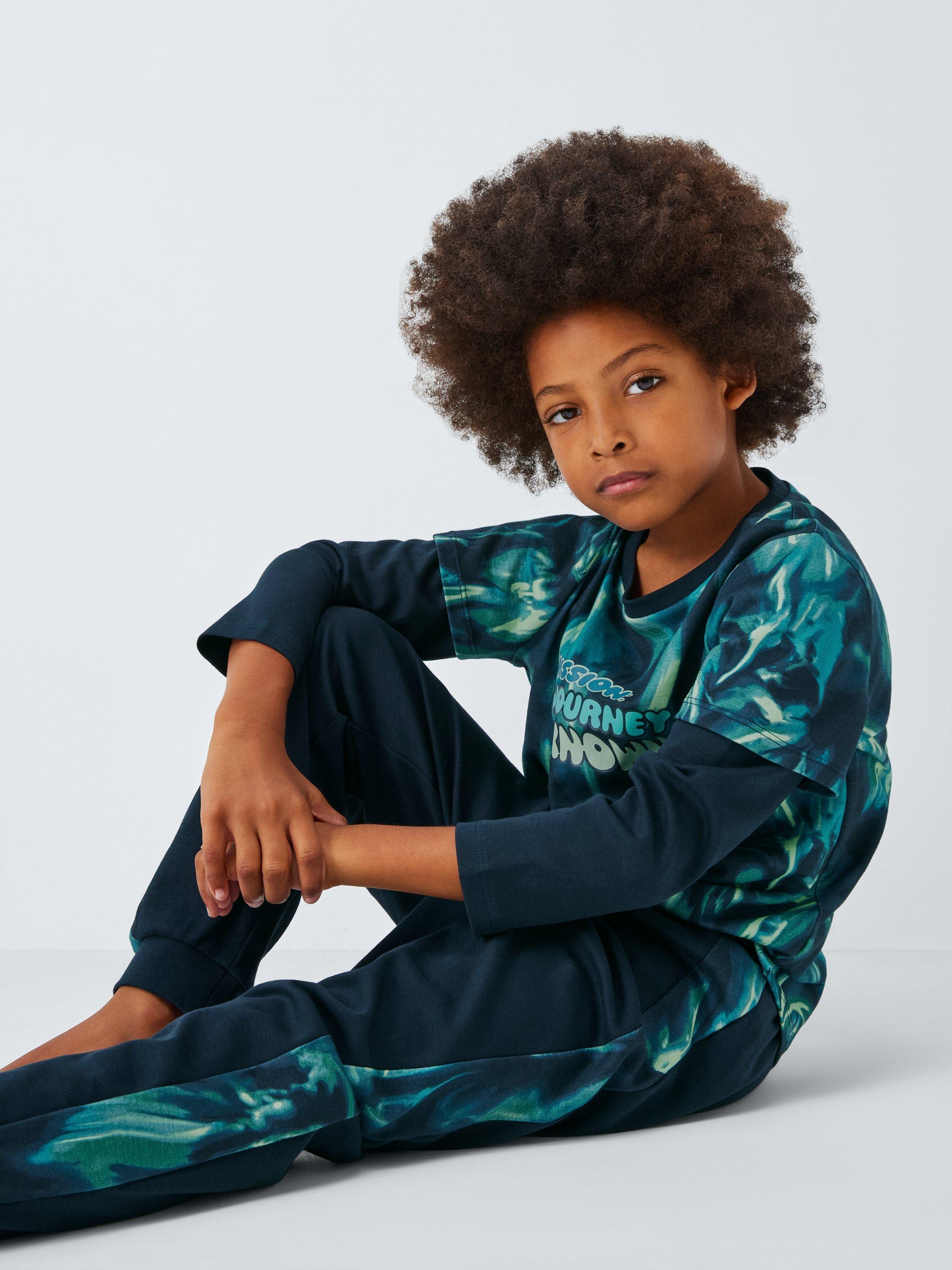 Product image 7 of 7, which shows John Lewis Kids' Northern Lights Pyjamas, Navy, 3 years