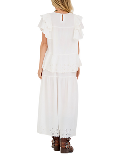 A-VIEW Abby Broderie Anglaise Maxi Skirt, White - view 2, White