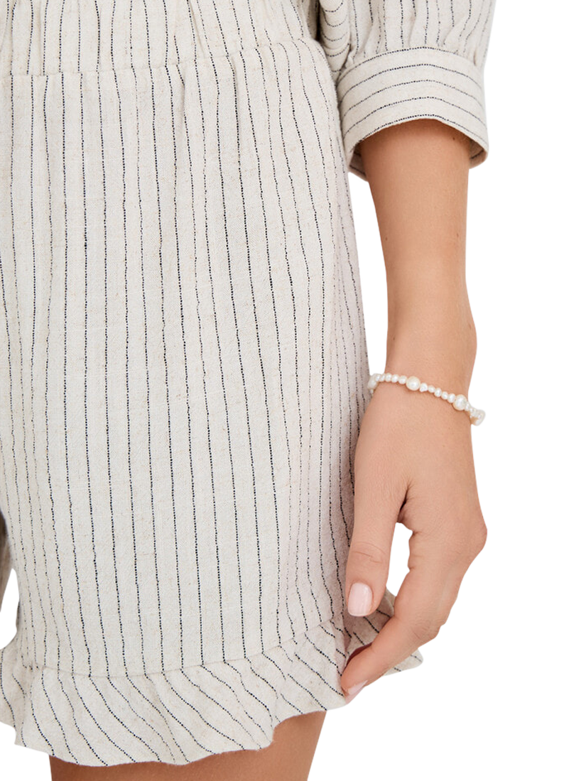 Product image 3 of 5, which shows A-VIEW Martha Stripe Shorts, Sand/Black, 12