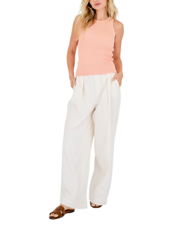 A-VIEW Rib Knit Tank Top, Peach, Peach