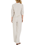 A-VIEW Martha Stripe Trousers, Sand/Black, Sand/Black
