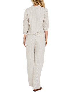A-VIEW Martha Stripe Trousers, Sand/Black - view 2, Sand/Black