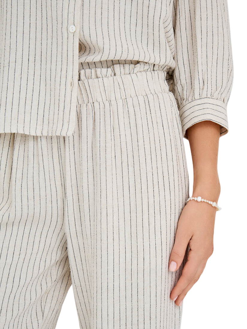 Product image 3 of 5, which shows A-VIEW Martha Stripe Trousers, Sand/Black, 12