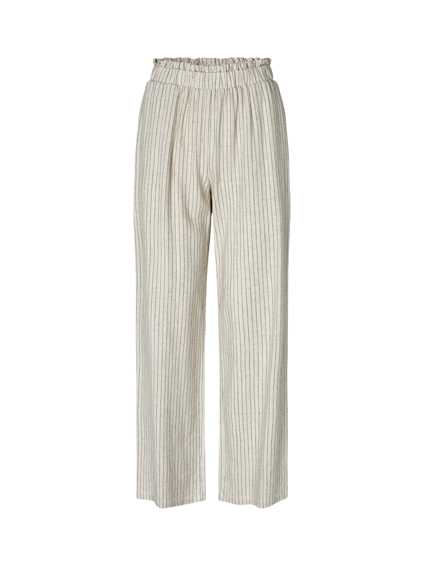 Product image 4 of 5, which shows A-VIEW Martha Stripe Trousers, Sand/Black, 12