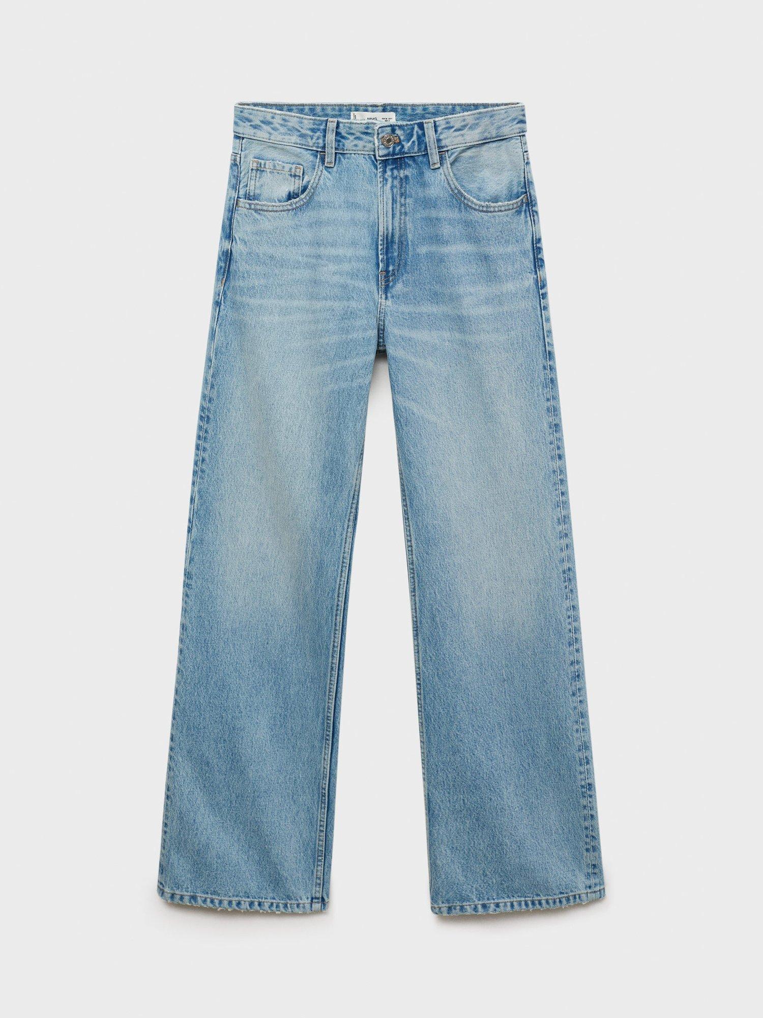 Product image 3 of 7, which shows Mango Miami Straight Leg Jeans, Light Blue, 4