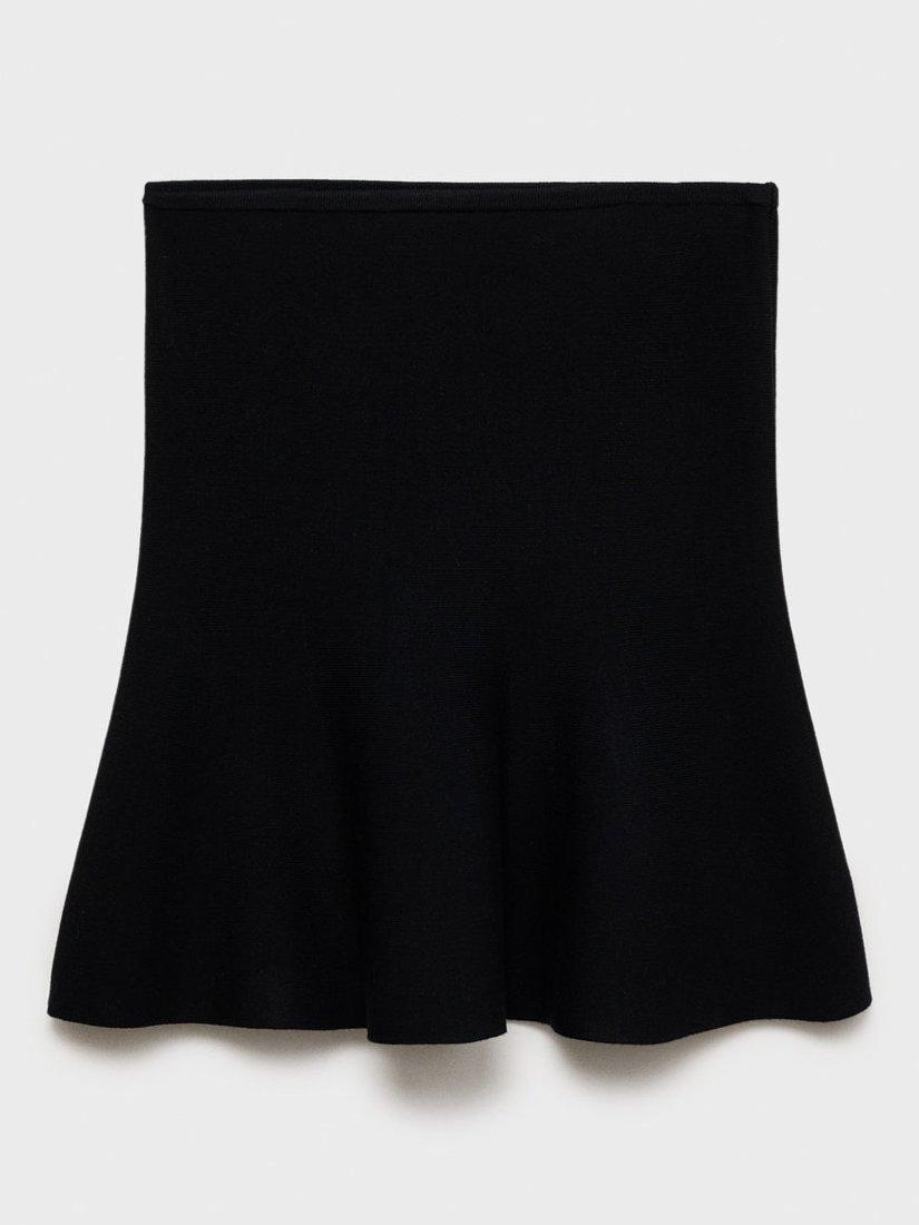 Product image 3 of 6, which shows Mango Pep Bandeau Peplum Top, Black, S