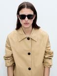Mango Tropic Collared Parka, Beige