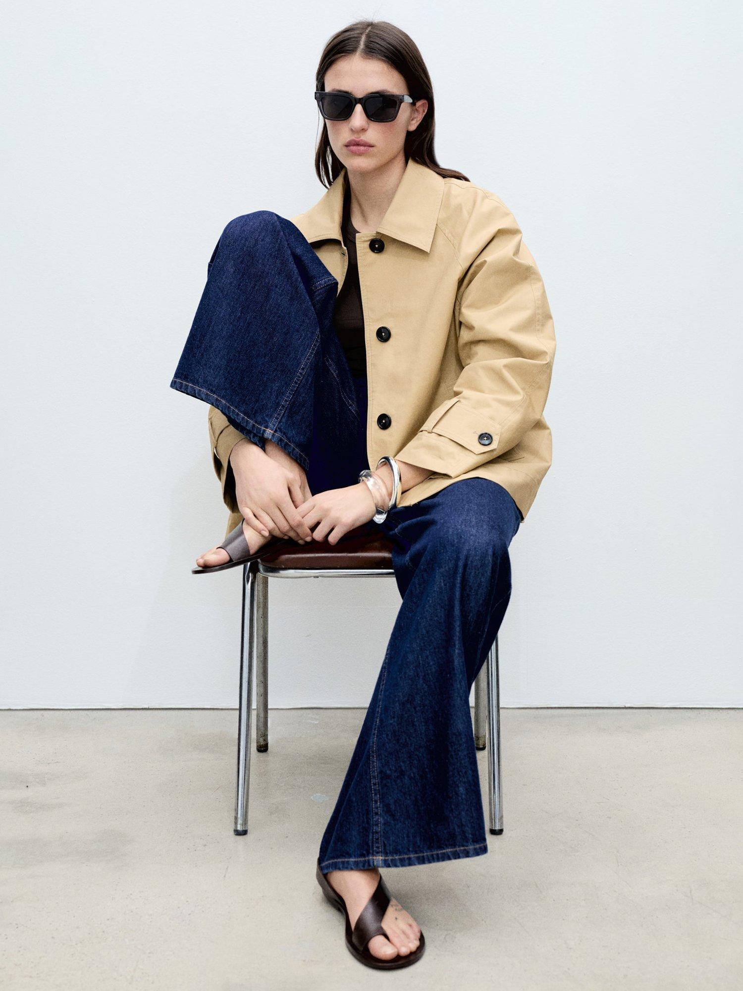 Product image 7 of 8, which shows Mango Tropic Collared Parka, Beige, M