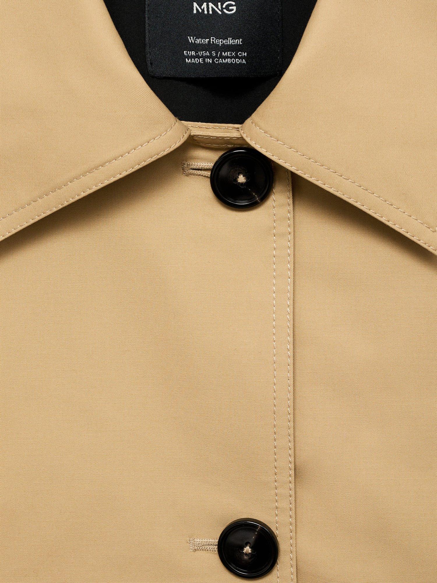 Product image 8 of 8, which shows Mango Tropic Collared Parka, Beige, M