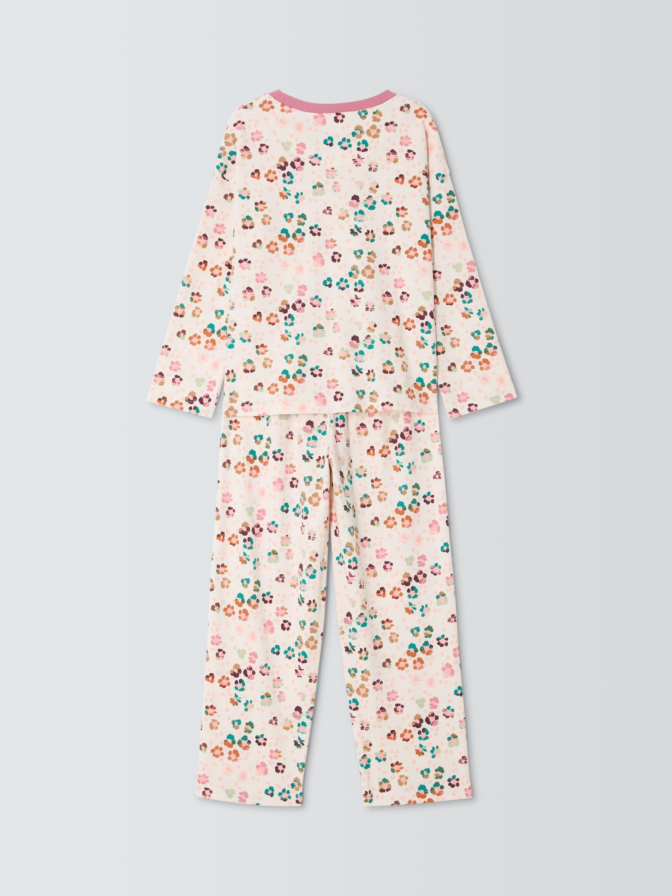 Product image 4 of 7, which shows John Lewis Kids' Leo Floral Pyjamas, White, 5 years