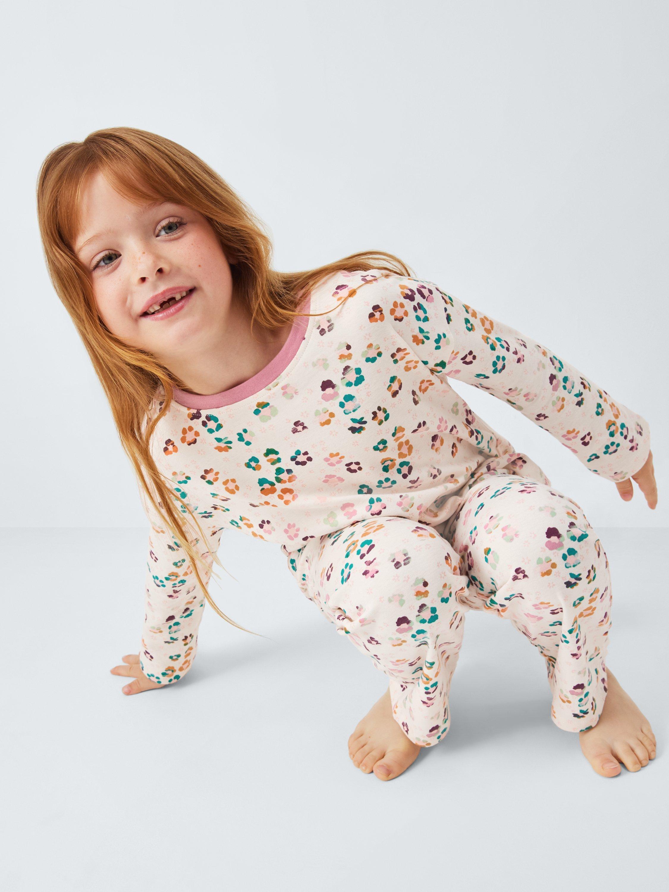 Product image 6 of 7, which shows John Lewis Kids' Leo Floral Pyjamas, White, 5 years