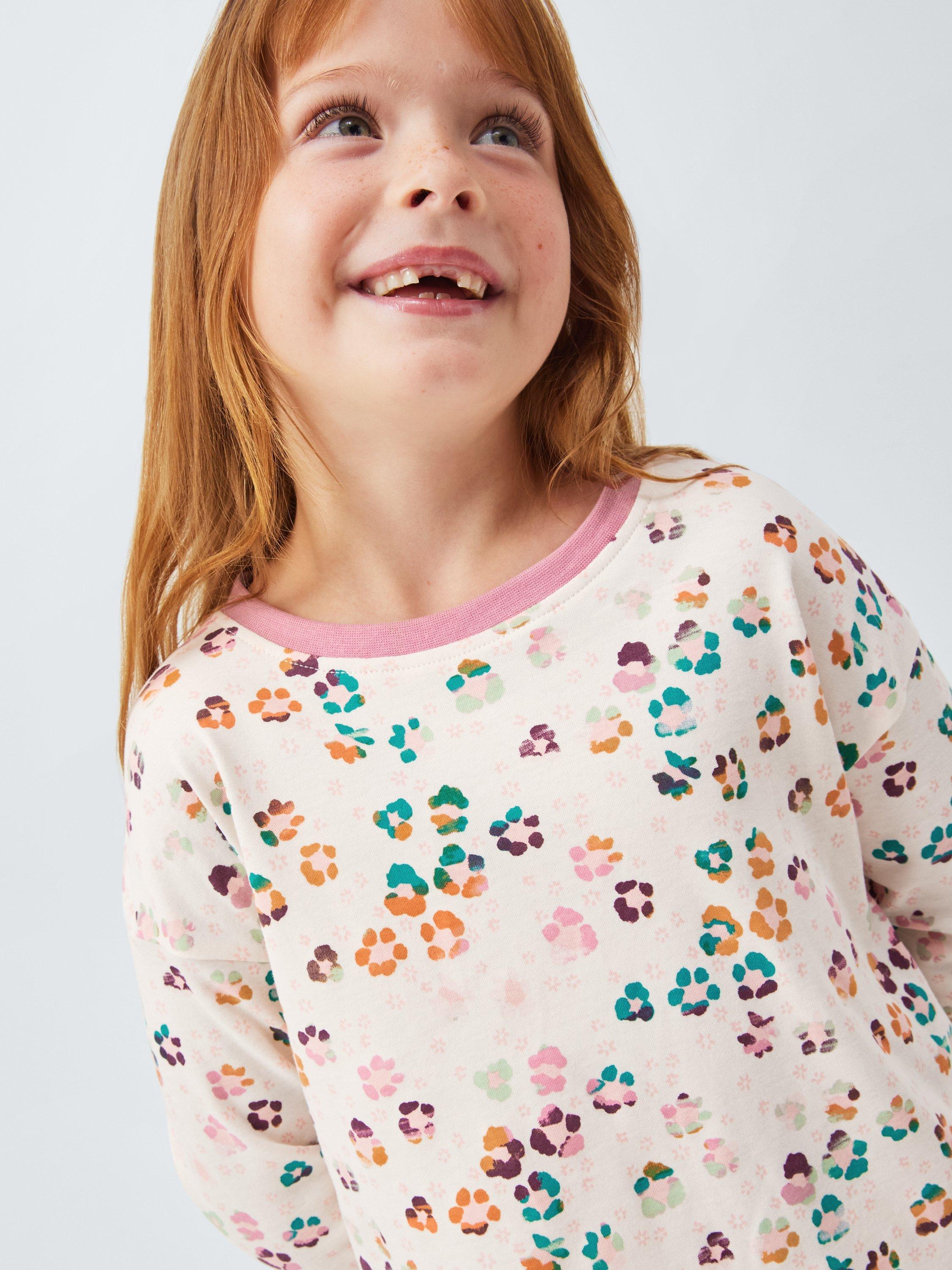 Product image 7 of 7, which shows John Lewis Kids' Leo Floral Pyjamas, White, 5 years
