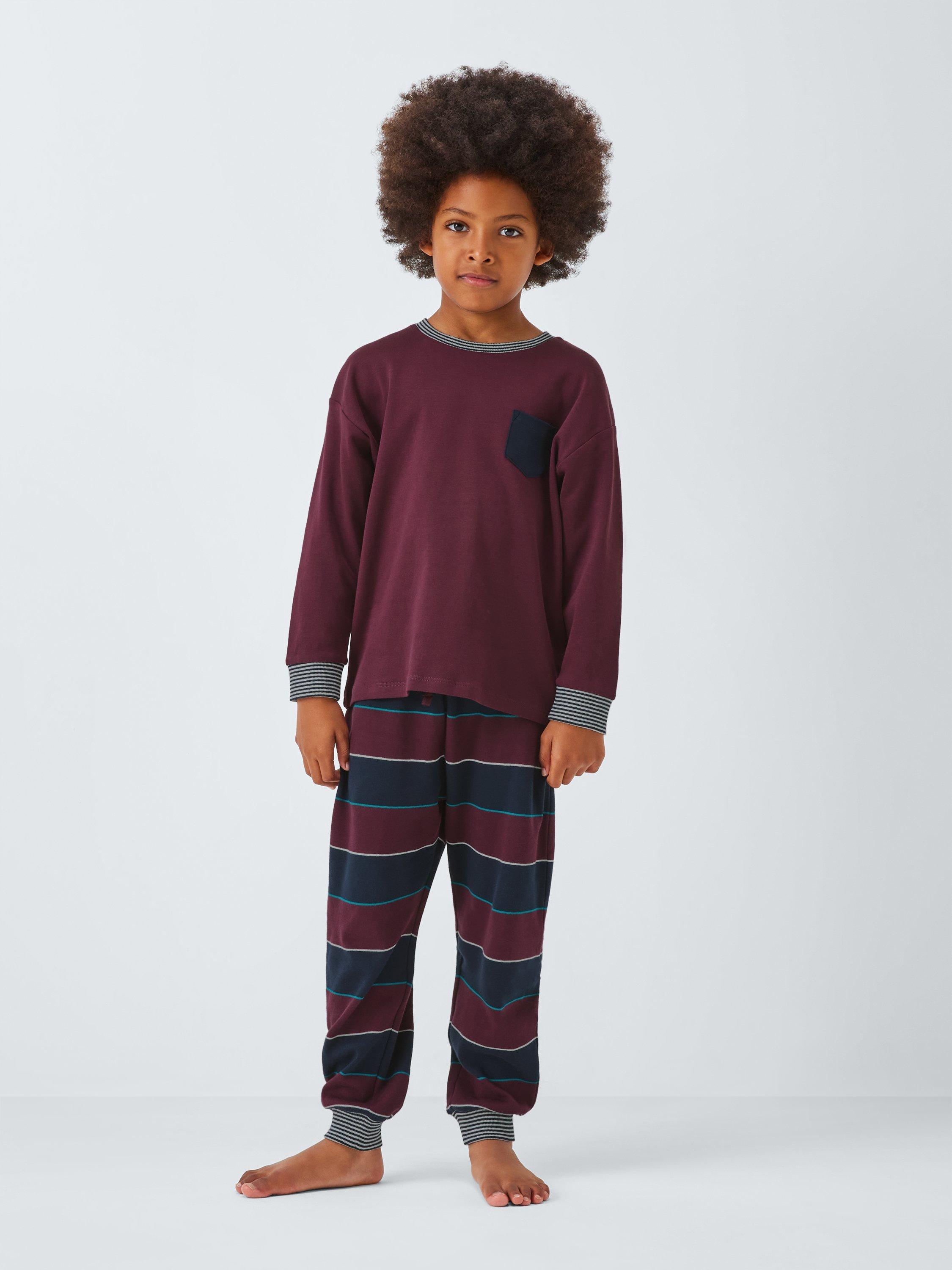 Product image 2 of 7, which shows John Lewis Kids' Stripe & Colourblock Pyjamas, Pack of 3, Multi, 12 years