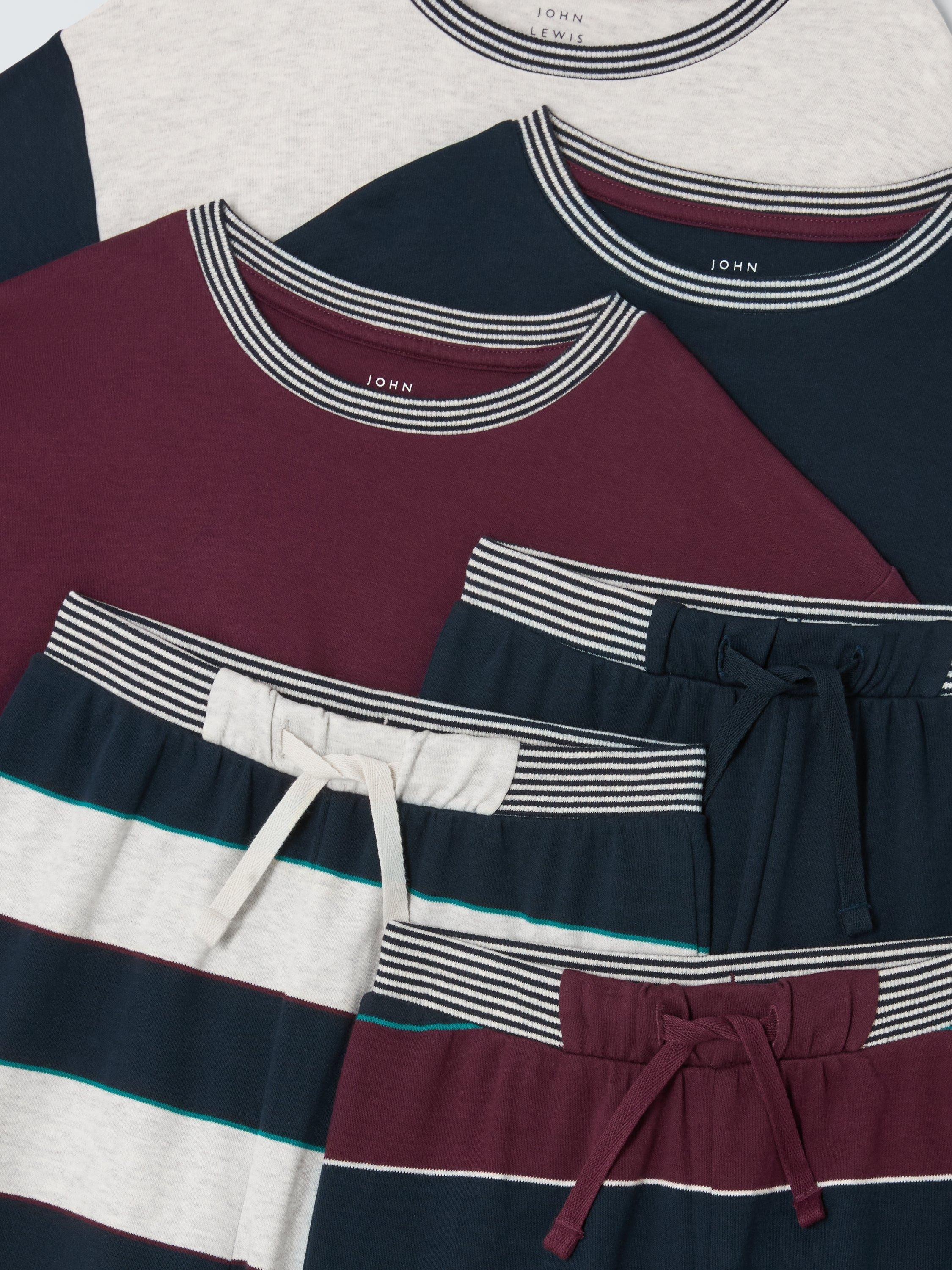 Product image 6 of 7, which shows John Lewis Kids' Stripe & Colourblock Pyjamas, Pack of 3, Multi, 12 years