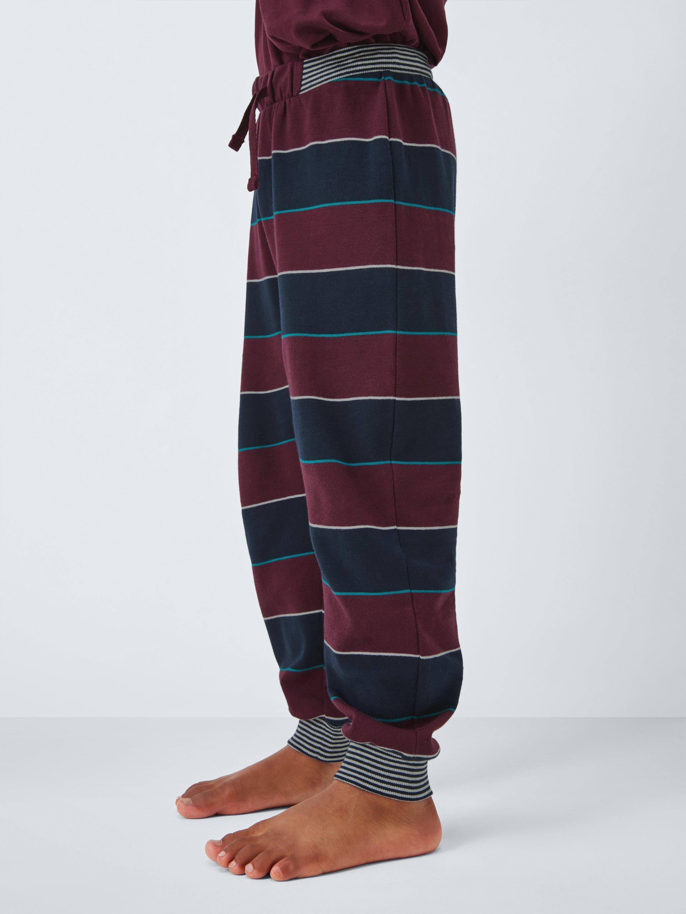 Product image 7 of 7, which shows John Lewis Kids' Stripe & Colourblock Pyjamas, Pack of 3, Multi, 12 years
