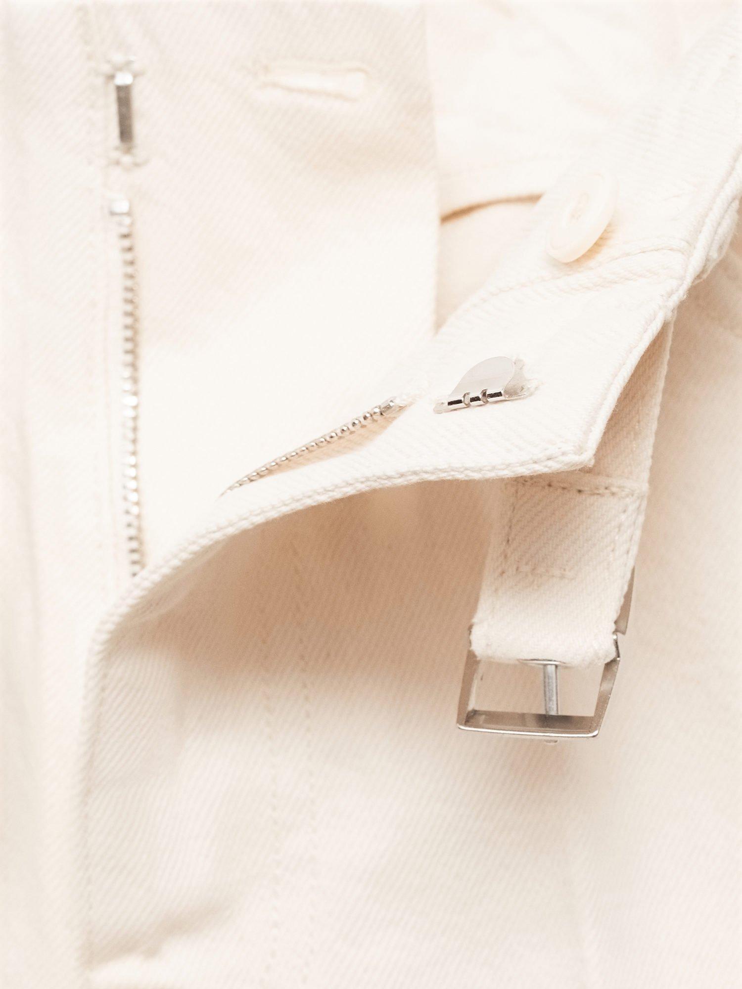 Product image 5 of 8, which shows Mango Mara Belted Wide Leg Jeans, Natural White, 10