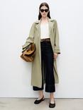 Mango Taxi Belted Trench Coat, Khaki