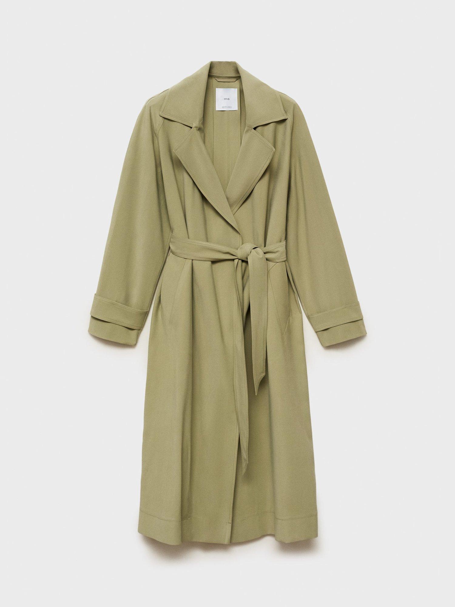 Product image 3 of 7, which shows Mango Taxi Belted Trench Coat, Khaki, XS