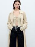 Mango Taxi Belted Trench Coat, Beige